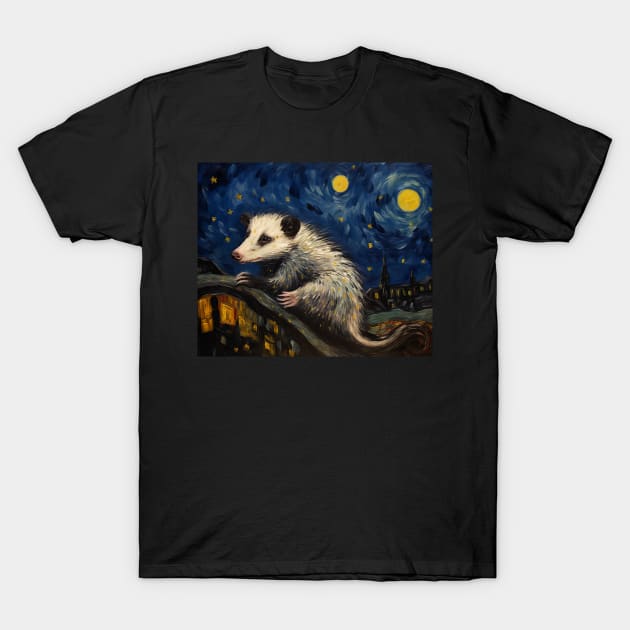 Starry Night: Opossum Version T-Shirt by nonbeenarydesigns